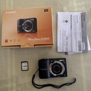 Canon PowerShot A1400 16.0 MP Digital Camera - Black